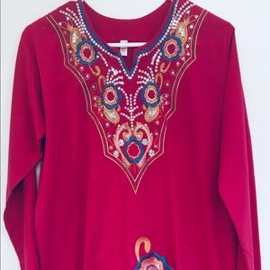 Arabic Pink Dress with Elegant Sequence Designs